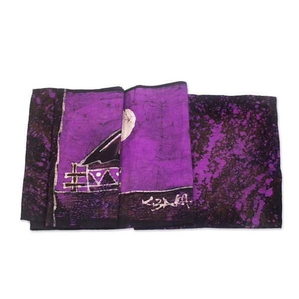Alternate image for Hand Made Batik Cotton Table Runner from Ghana Aklowa II