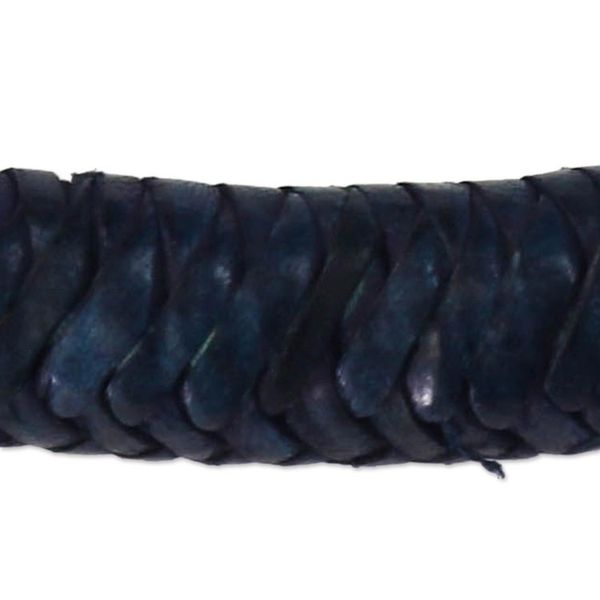 Alternate image for Braided Leather Necklace in Blue from Ghana Mpusia in Blue