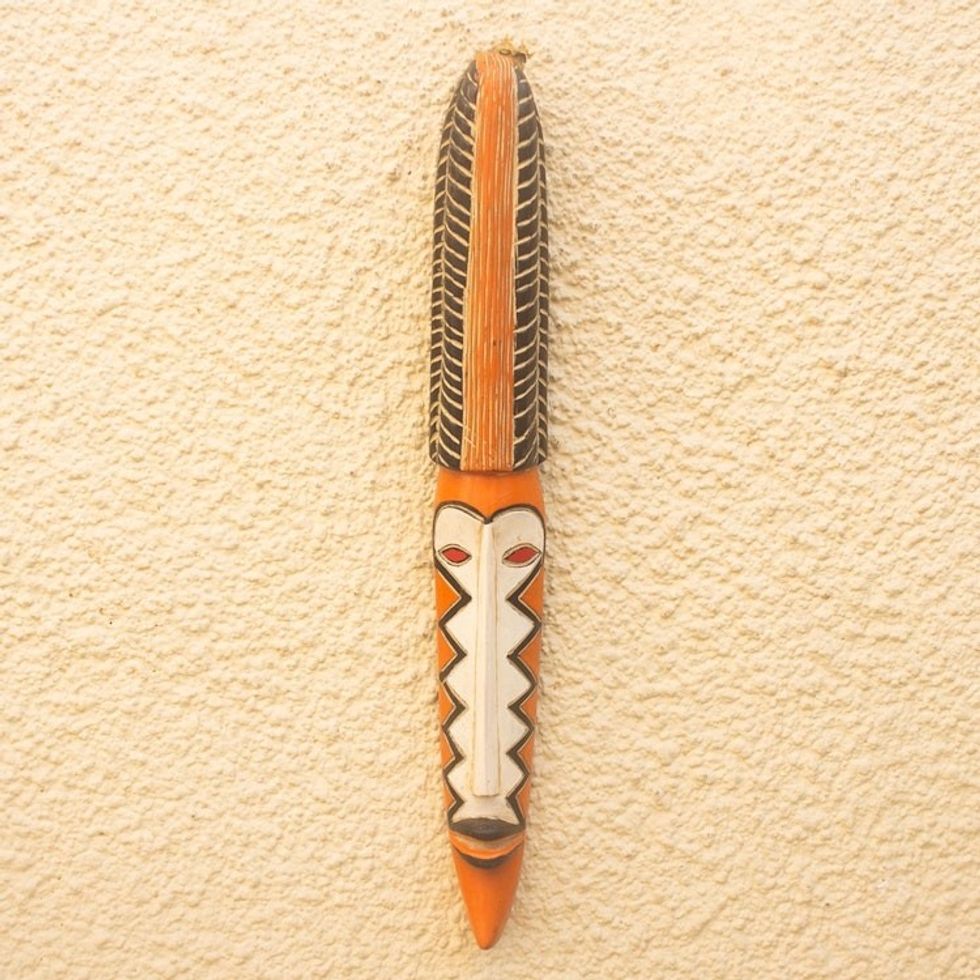 Artisan Crafted Sese Wood Mask from Ghana 'Clemency'