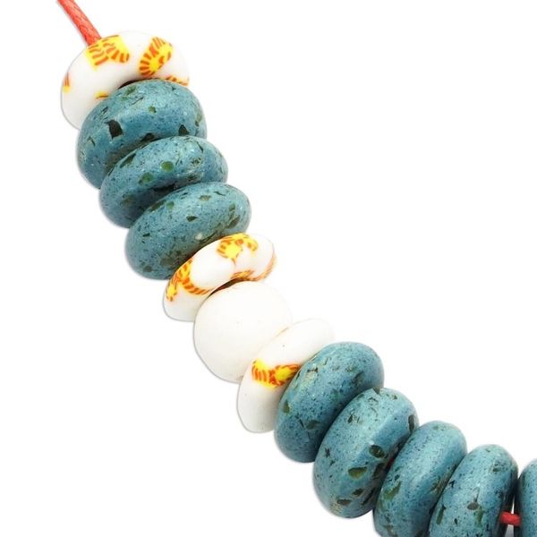 Alternate image for Handcrafted Recycled Glass Beaded Necklace Alive and Kicking