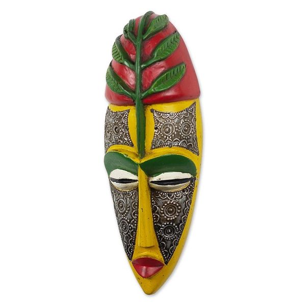 Alternate image for Hand Made Wood and Aluminum Plated Mask Elike