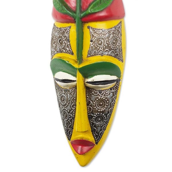 Alternate image for Hand Made Wood and Aluminum Plated Mask Elike