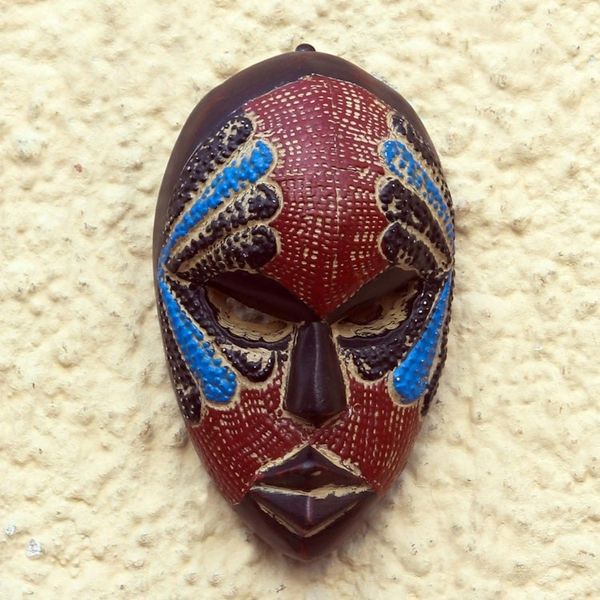 Alternate image for African Wood and Aluminum Mask from Ghana Face of Happiness