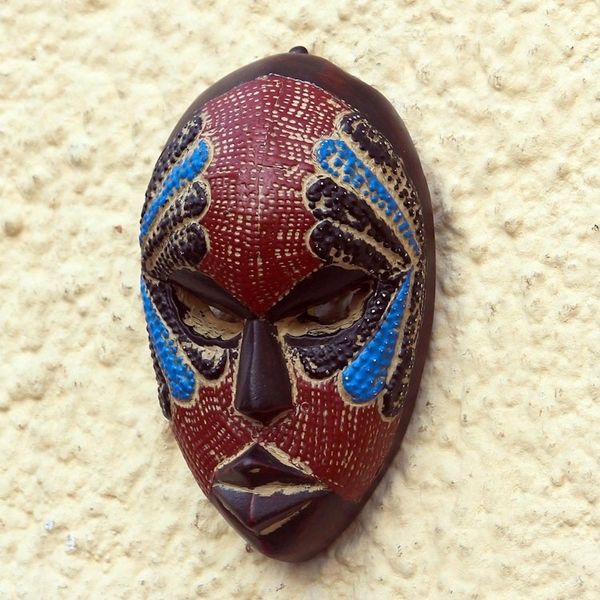 Alternate image for African Wood and Aluminum Mask from Ghana Face of Happiness
