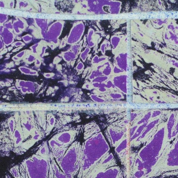 Alternate image for Purple Batik Look Fabric Collage Rhino Wall Art Rhino at Dusk