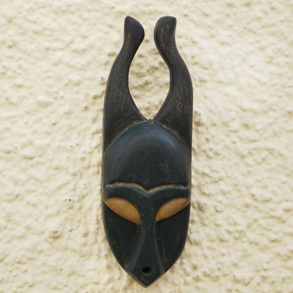 Hand Carved African Ofram Wood Mask 'Edumadze'