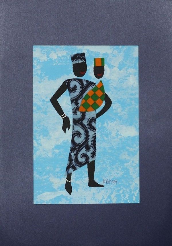 Alternate image for Signed Father and Child Painting with Cotton Accents Fathers Pride III