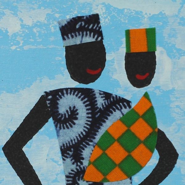 Alternate image for Signed Father and Child Painting with Cotton Accents Fathers Pride III