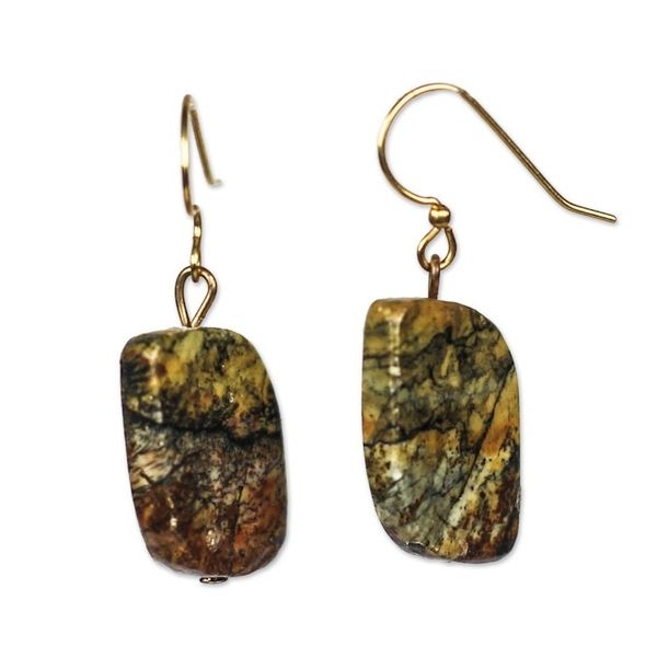 Alternate image for Natural Soapstone Dangle Earrings from Ghana Natural Kites