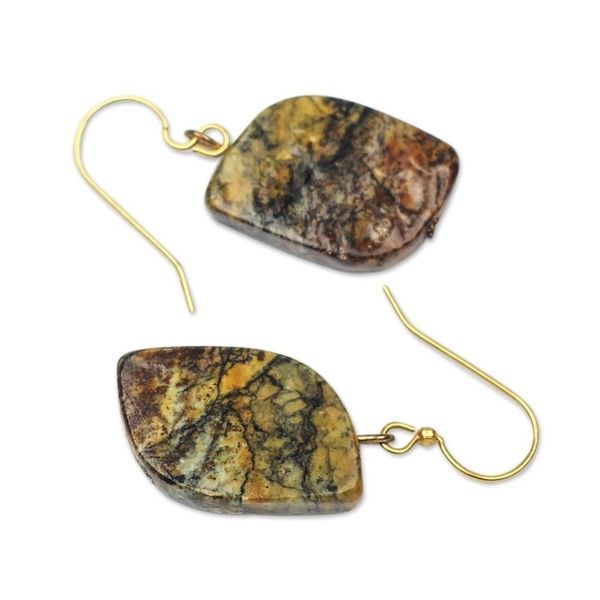 Alternate image for Natural Soapstone Dangle Earrings from Ghana Natural Kites