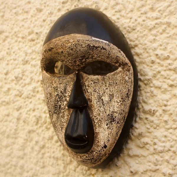 Alternate image for Painted African Sese Wood Mask Nusetor