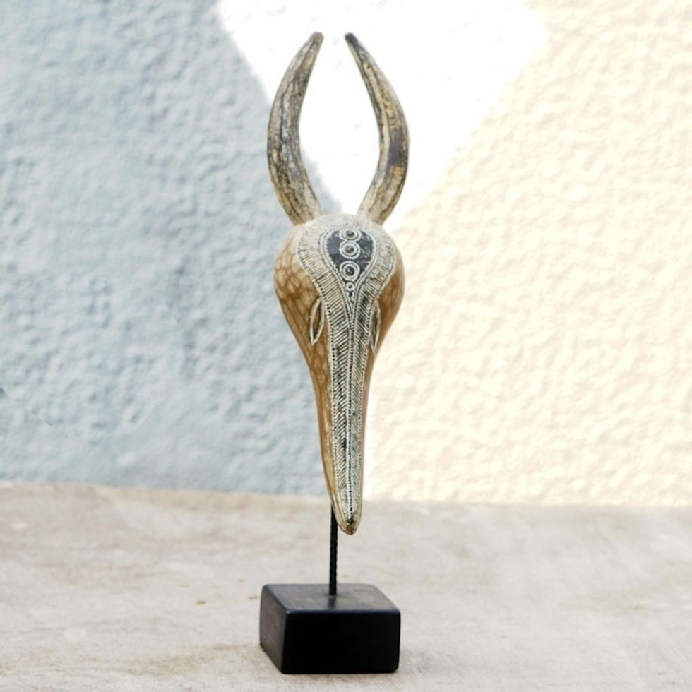 African Sese Wood Antelope Mask 'Aboatsre'