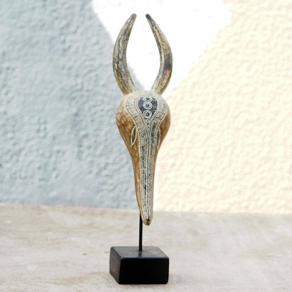 African Sese Wood Antelope Mask 'Aboatsre'