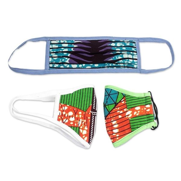 Alternate image for Cotton Print Reusable Washable Face Masks Set of 3 Protection