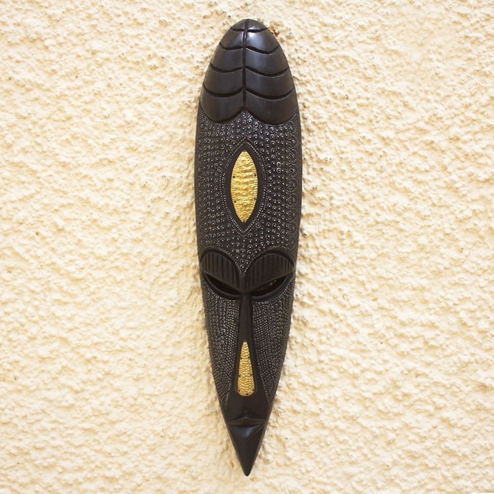 Hand Crafted Sese Wood Mask 'Strength in Unity'