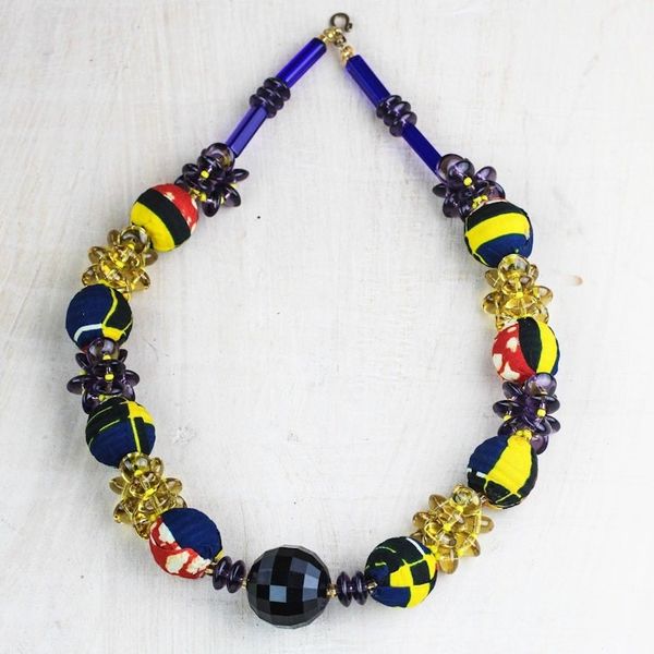Alternate image for Recycled Plastic and Cotton Necklace from Ghana Eternally Beautiful