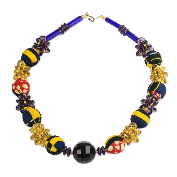 Alternate image for Recycled Plastic and Cotton Necklace from Ghana Eternally Beautiful
