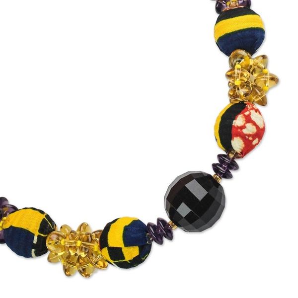 Alternate image for Recycled Plastic and Cotton Necklace from Ghana Eternally Beautiful