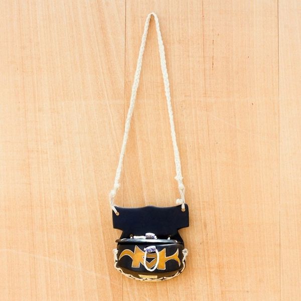 Alternate image for Stool-Themed Recycled Glass Beaded Wood Sling from Ghana Classic Stool