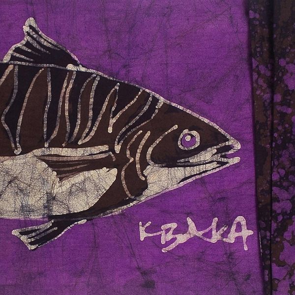 Alternate image for Hand Crafted African Batik Cotton Table Runner Mackerel II