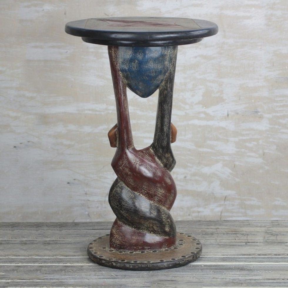 Rustic Cedar Wood Accent Table from Ghana 'Good Twist'