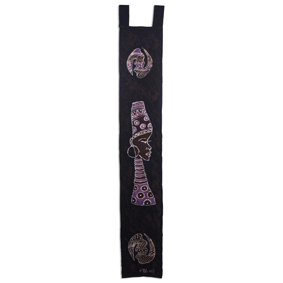 Batik Cotton Wall Hanging of an African woman from Ghana 'Sister Ama'