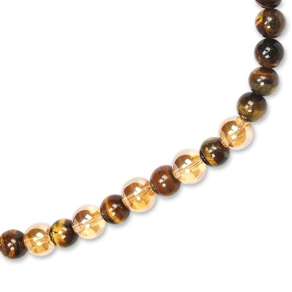 Alternate image for Tigers Eye and Recycled Glass Beaded Long Necklace Dromo Earth