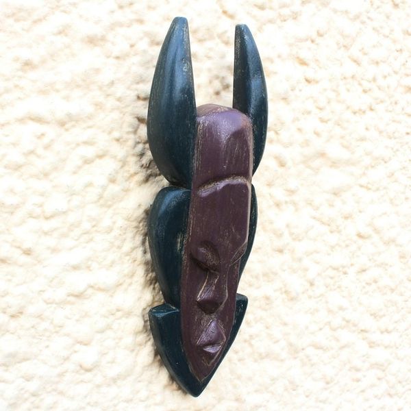 Alternate image for Hand Carved Ofram Wood African Mask Akan Ohene Kuma