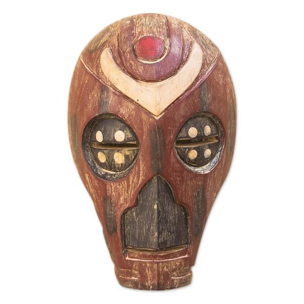 Alternate image for Hand Carved African Sese Wood Mask Dragon