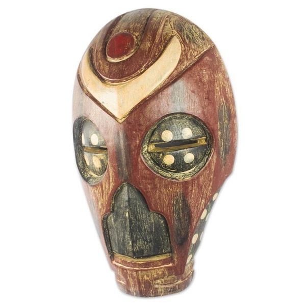 Alternate image for Hand Carved African Sese Wood Mask Dragon