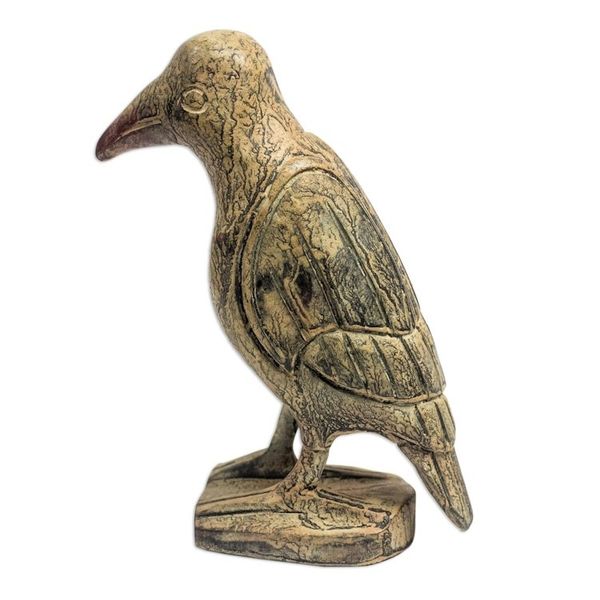 Alternate image for Rustic Sese Wood Bird Sculpture from Ghana Rustic Bird