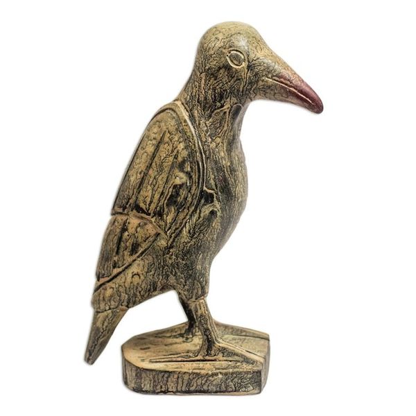 Alternate image for Rustic Sese Wood Bird Sculpture from Ghana Rustic Bird