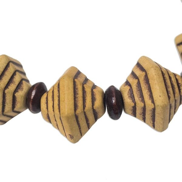 Alternate image for Pyramid-Shaped Wood and Recycled Plastic Stretch Bracelet Eco Pyramids