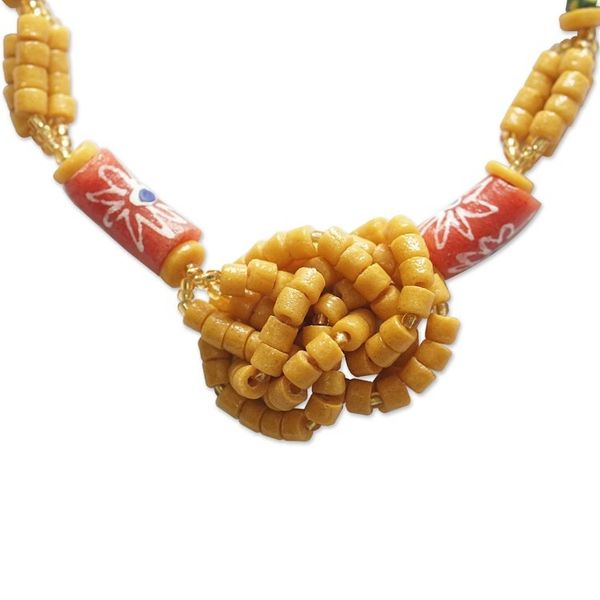 Alternate image for Hand Made Recycled Glass Beaded Necklace Shidaa
