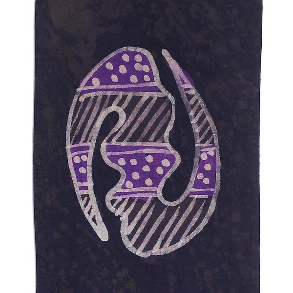 Alternate image for Mother and Child Batik Cotton Wall Hanging from Ghana Mothers Pride I