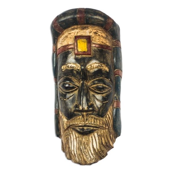 Alternate image for African Wood Roman Priest Mask from Ghana Roman Priest