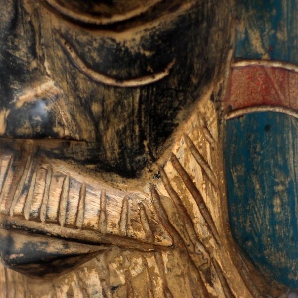 Alternate image for African Wood Roman Priest Mask from Ghana Roman Priest