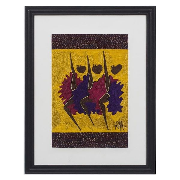 Alternate image for Handmade Silk Wall Art of African Warriors from Ghana Final Warriors