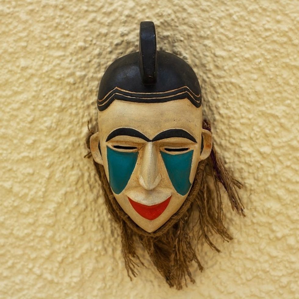 Hand Crafted African Sese Wood Mask 'Miniature Igbo'
