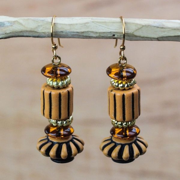Alternate image for Eco-Friendly Recycled Plastic Dangle Earrings from Ghana Eco Royalty