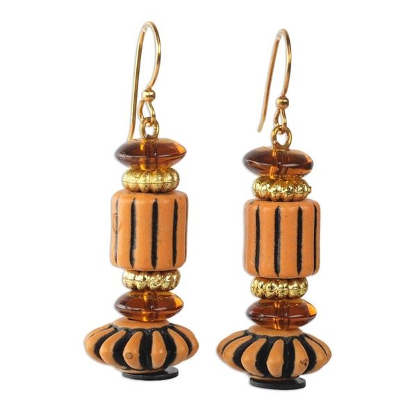 Alternate image for Eco-Friendly Recycled Plastic Dangle Earrings from Ghana Eco Royalty