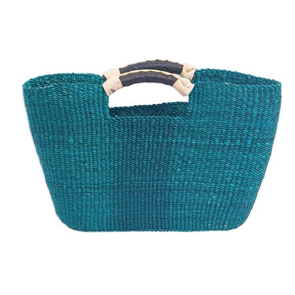 Alternate image for Natural Fiber and Leather Handle Handbag Saturday Market in Green