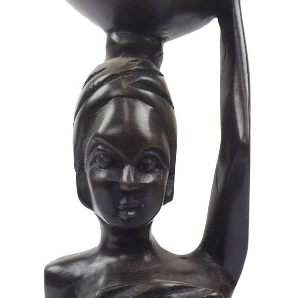 Alternate image for Handcrafted Ebony Wood Pregnant Woman Sculpture from Ghana Motherly Carrier