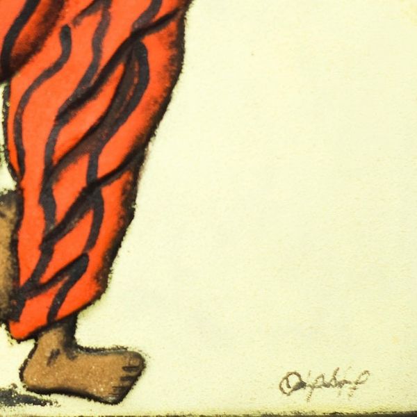 Alternate image for Wood and Sand Wall Art of a Drummer from Ghana Kontokoli