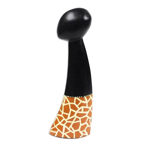 Alternate image for Giraffe Motif Abstract Wood Sculpture from Ghana Giraffe Figure