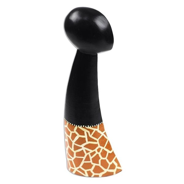 Alternate image for Giraffe Motif Abstract Wood Sculpture from Ghana Giraffe Figure
