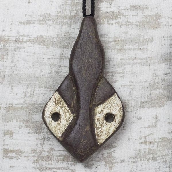 Alternate image for Wood African Mask Ornaments Crafted in Ghana Set of 3 Bedu Masks