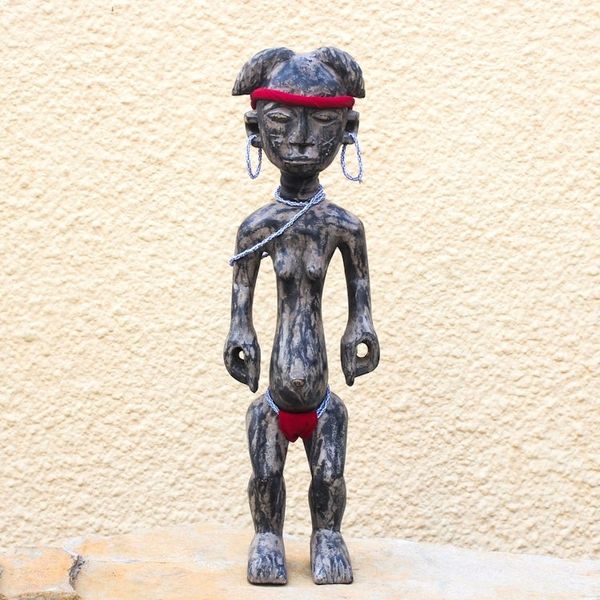 Alternate image for Sese Wood and Recycled Glass Bead Sculpture Female Warrior