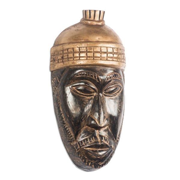 Alternate image for Sese Wood Mask of an African Chief from Ghana Oman Hene