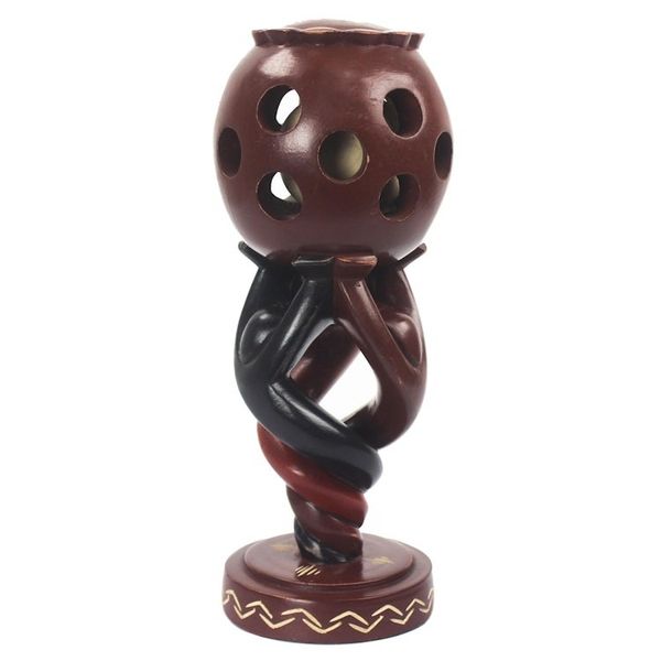 Alternate image for Hand Carved Sese Wood Sculpture from Africa Twisted Globe